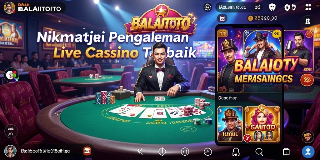 Tampilan gameplay Live Casino BALAITOTO yang menarik dan interaktif.