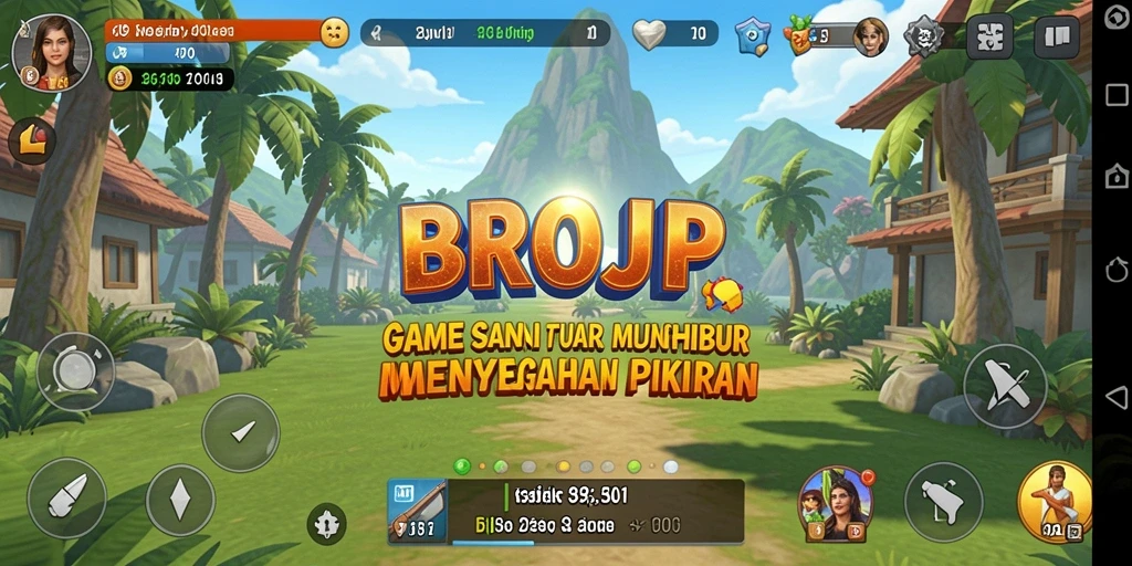 Tampilan gameplay BROJP yang penuh warna dan menarik.