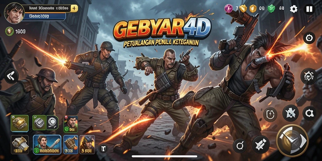 Tangkapan layar permainan GEBYAR4D dengan aksi mendebarkan.