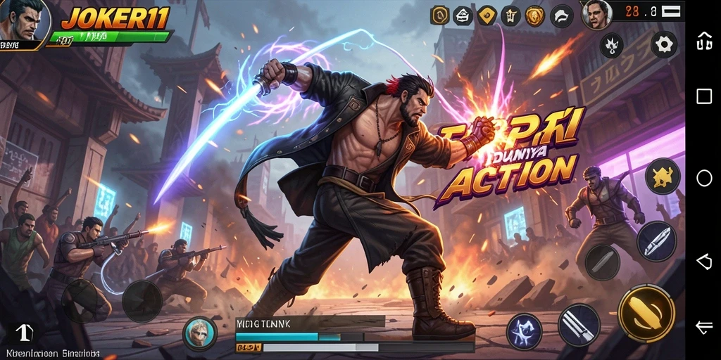 Screenshot gameplay JOKER11 menampilkan aksi pertarungan yang mendebarkan.