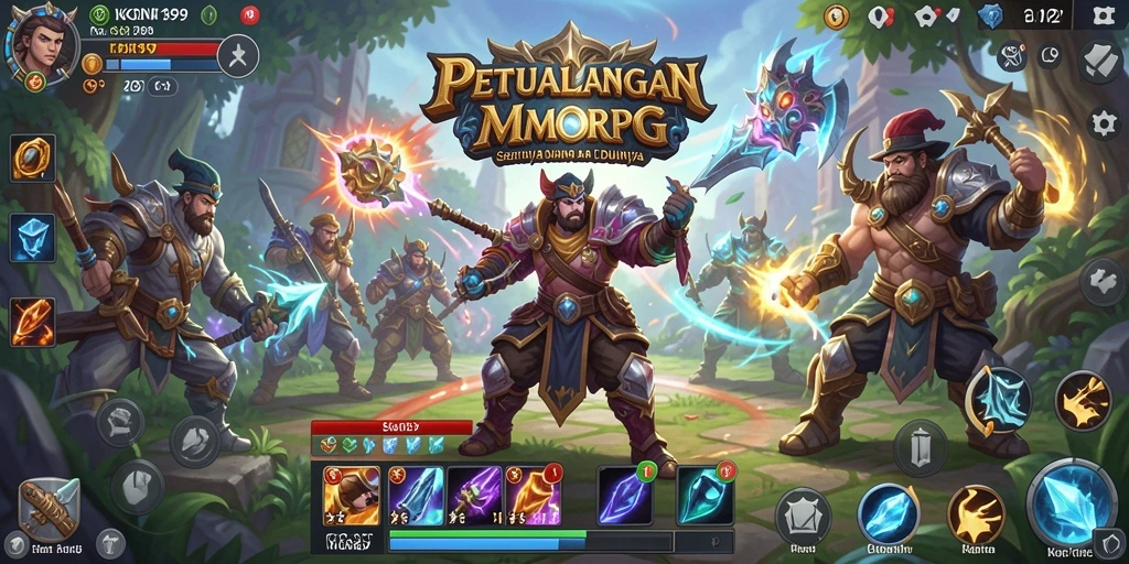 Tampilan gameplay KOIN99 yang penuh aksi dan petualangan MMORPG.