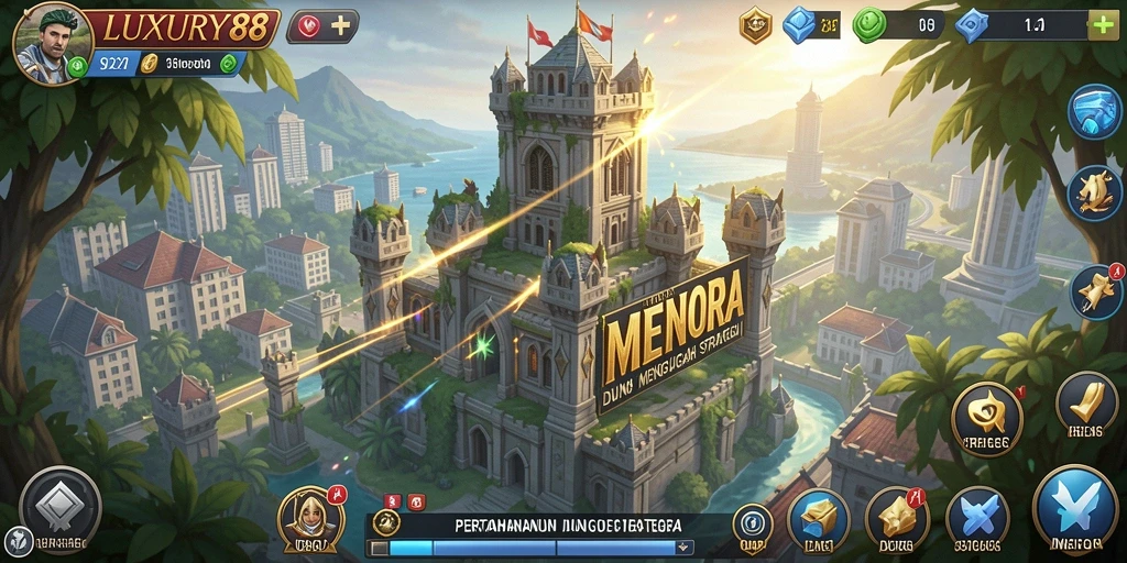 Tampilan gameplay LUXURY88 yang menarik dalam mode Tower Defense.